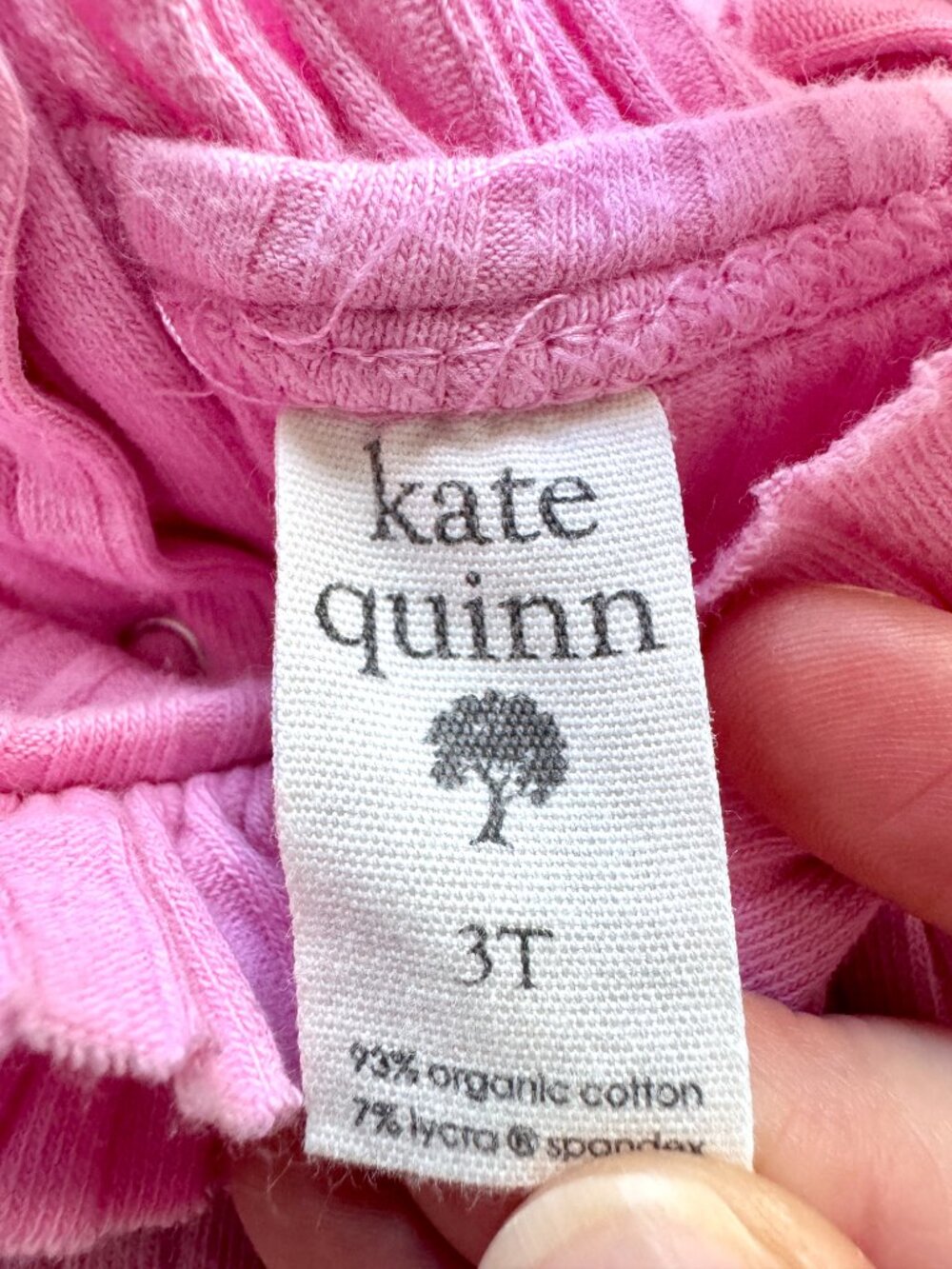 Kate Quinn Ribbed Ruffle Neck Tank Top Pink 3T - Picture 4 of 5